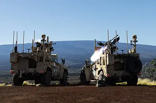 MADIS Mk1 firing a Stinger missile next to a MADIS Mk2