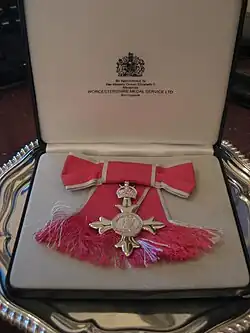 MBE badge as awarded to a female recipient (civil division)