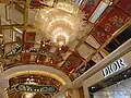 Mirrored ceiling inside shopping area