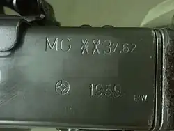 Markings on an original MG 42 retrofitted to a MG 3