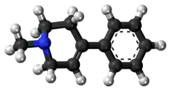 Ball-and-stick model of MPTP