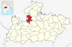 Location of Guna district in Madhya Pradesh