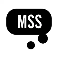 A black thought-bubble design set against a white background, with the letters 'MSS' inside the thought bubble