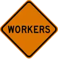 CW21-1a Workers (text sign)