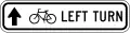 R9-27b Bicycle left turn (straight arrow)