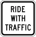 R9-3cP Ride with traffic (plaque)