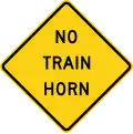W10-9 No train horn warning