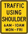 W3-9 Traffic Using Shoulder (times and days)