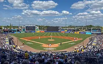 A photograph of a baseball diamond