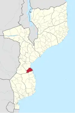Machanga District on the map of Mozambique