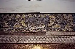 A section of the glass mosaics along the walls of the mausoleum.