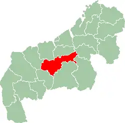 Map of Mahajanga showing the location of Ambatoboeny.