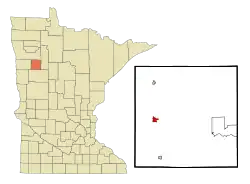 Location within Mahnomen County and the state of Minnesota