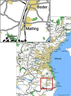 Location of Beder-Malling in Aarhus Municipality