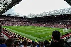 The East Stand of Manchester United's stadium Old Trafford