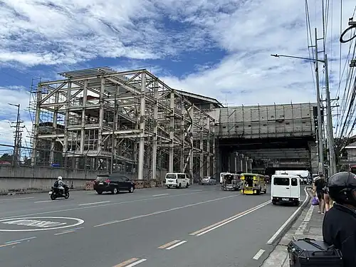 A railway station being built above Commonwealth Avenue