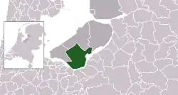 Highlighted position of Zeewolde in a municipal map of Flevoland