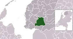 Highlighted former position of Skarsterlân in a municipal map of Friesland