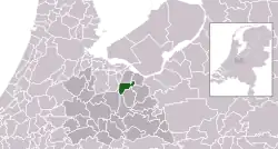 Highlighted position of Baarn in a municipal map of Utrecht