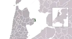 Highlighted position of Enkhuizen in a municipal map of North Holland