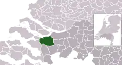 Highlighted position of Steenbergen in a municipal map of North Brabant