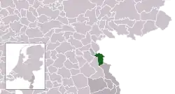 Highlighted position of Gennep in a municipal map of Limburg