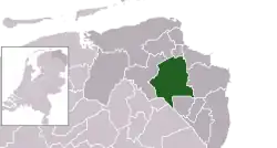 Highlighted position of Midden-Groningen in a municipal map of Groningen