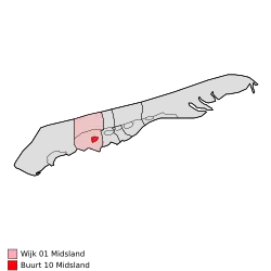 Location of Midsland on Terschelling