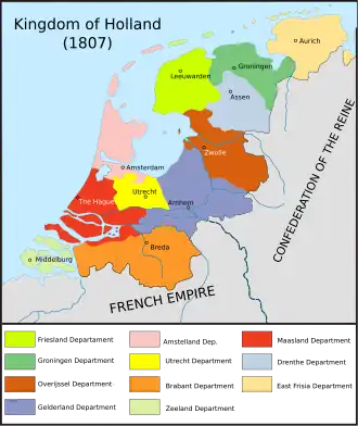 Royal Dutch departement of Oost Friesland (upper right) in 1807