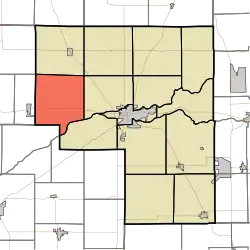 Location of Jefferson Township in Cass County