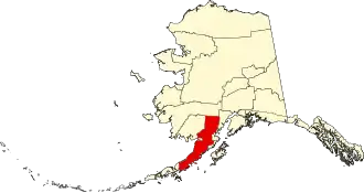 Map of Alaska highlighting Lake and Peninsula Borough