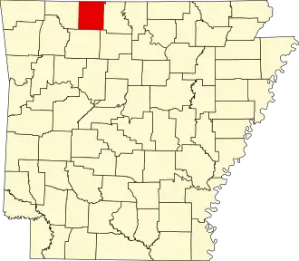 State map highlighting Boone County