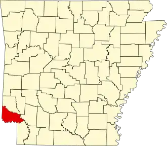 State map highlighting Little River County
