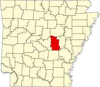 State map highlighting Lonoke County