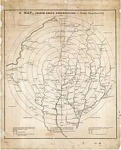 Map of Fourth Creek Congregation Families in 1773