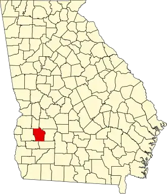 Map of Georgia highlighting Terrell County