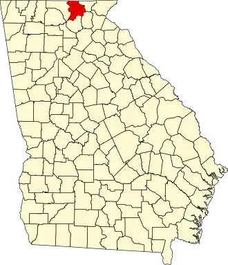Map of Georgia highlighting Union County
