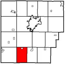 Location of Van Buren Township in Hancock County