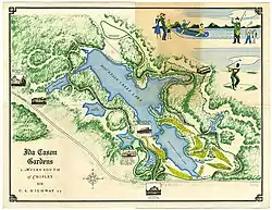 "2 miles South of Chipley on U.S. Highway 27." - Map of Ida Cason Gardens located in Callaway Gardens
