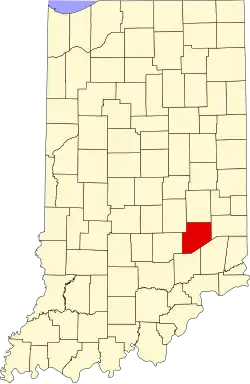 Map of Indiana highlighting Decatur County