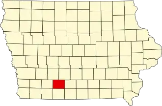 Map of Iowa highlighting Union County