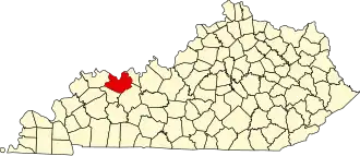 State map highlighting Daviess County