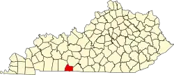 Map of Kentucky highlighting Simpson County