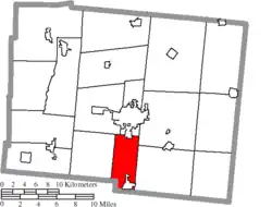 Location of Liberty Township in Logan County