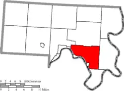 Location of Sutton Township in Meigs County
