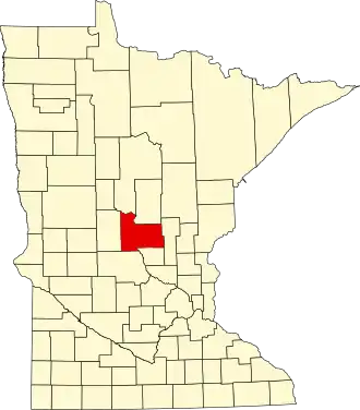 Map of Minnesota highlighting Morrison County