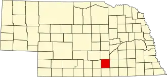 Map of Nebraska highlighting Adams County