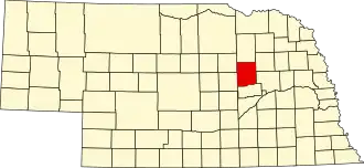 Map of Nebraska highlighting Boone County