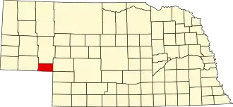 Map of Nebraska highlighting Deuel County
