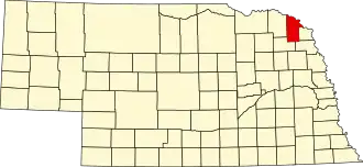 State map highlighting Dixon County